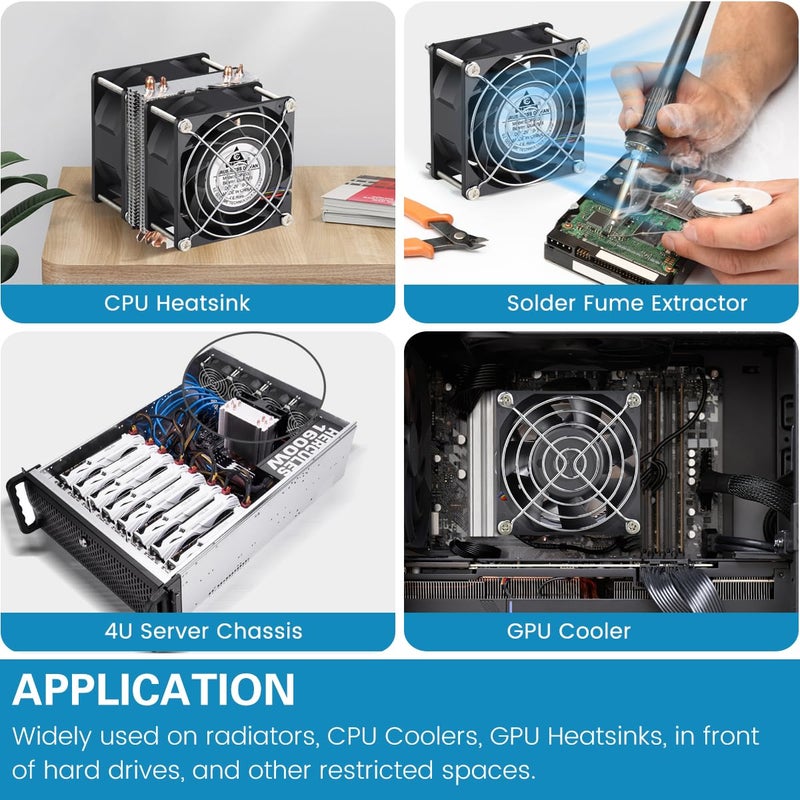 GDSTIME 80mm x 38mm 8038 PWM 4Pin High Speed Dual Ball Bearing DC 12V 80x80x38mm PC Computer Case Cooling Fan - Image 2